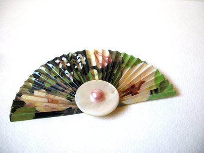 Vintage Very Large Mother Of Pearl Fan Brooch 71920