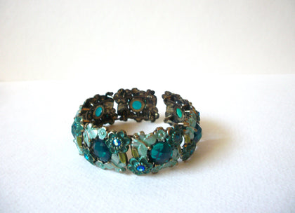 Vintage Blue Rhinestone Cuff Bracelet 72020