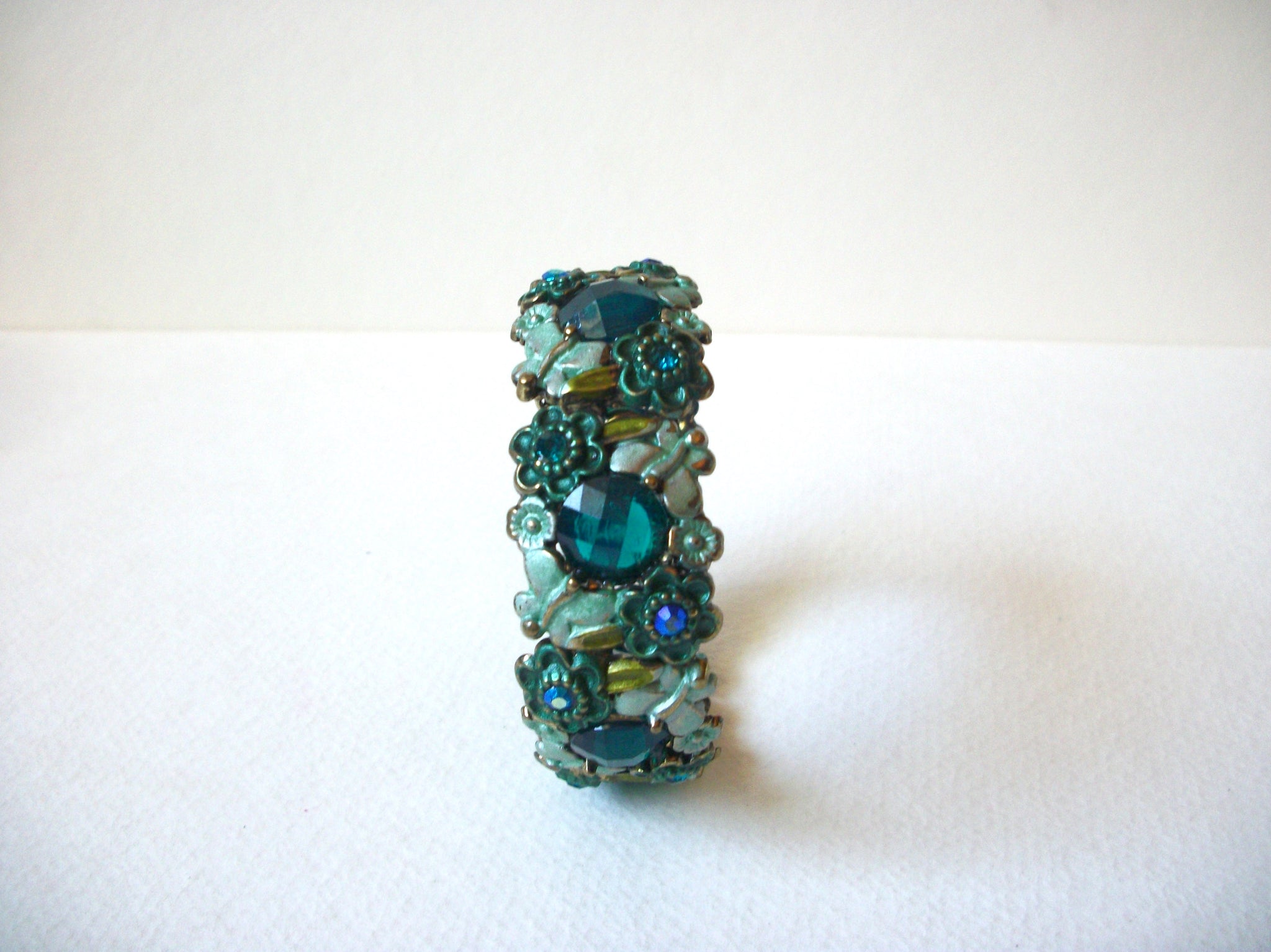 Vintage Blue Rhinestone Cuff Bracelet 72020