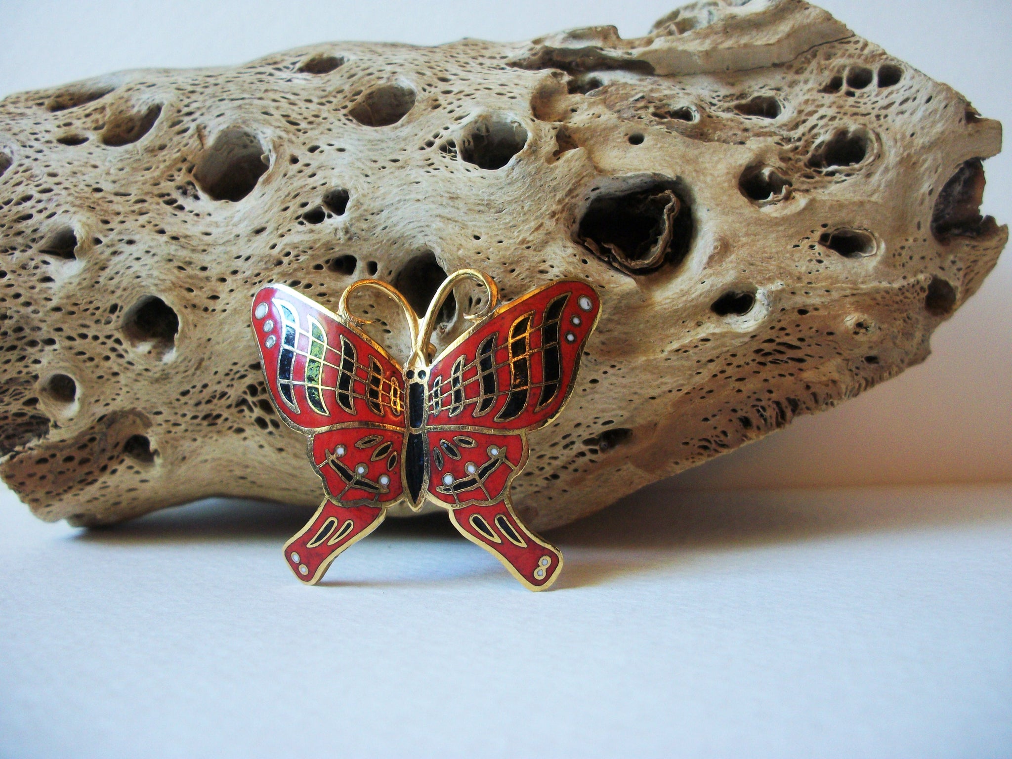 Vintage Cloisonne Butterfly Brooch 72020