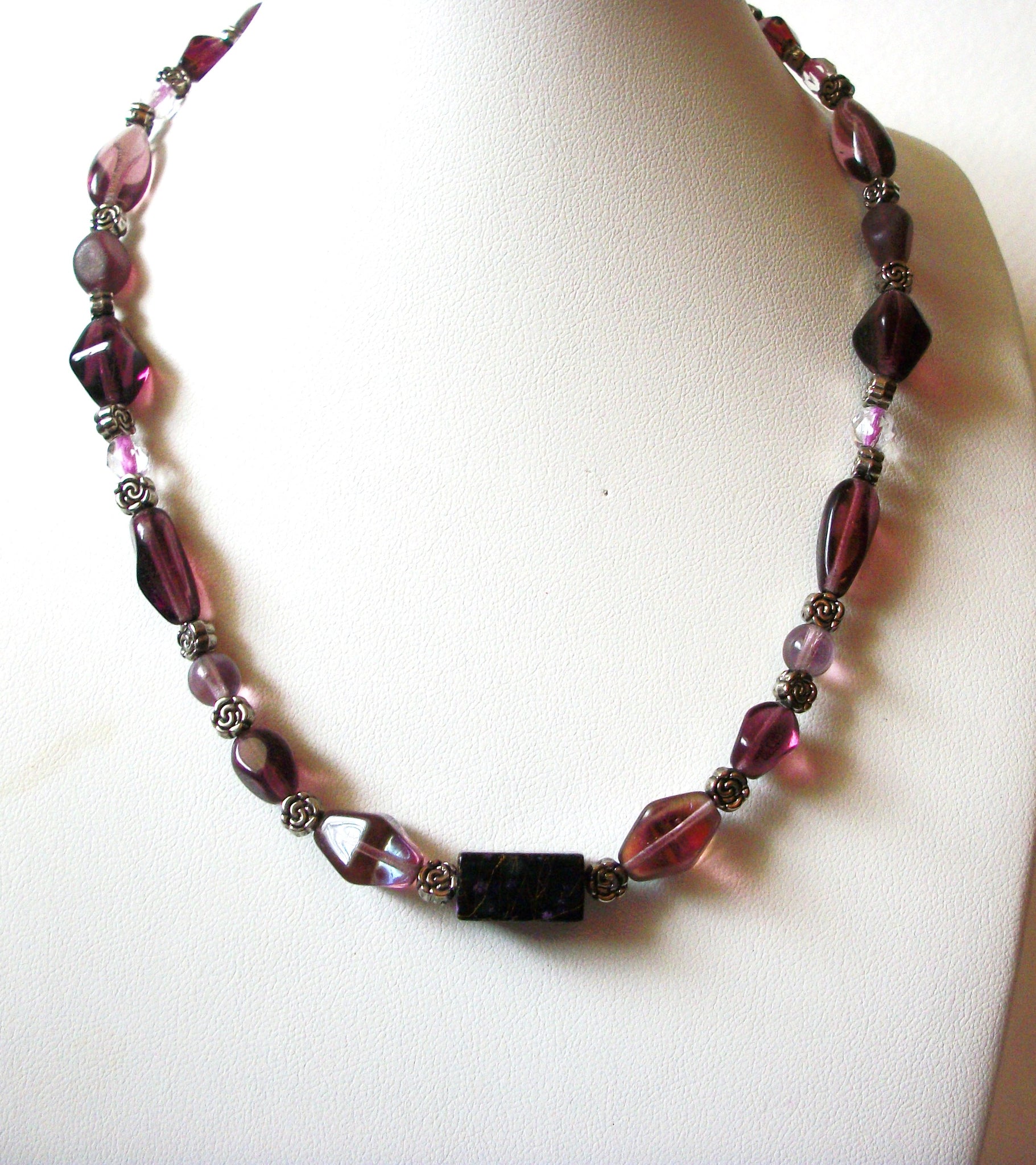 Vintage Glass Plum Necklace 72020