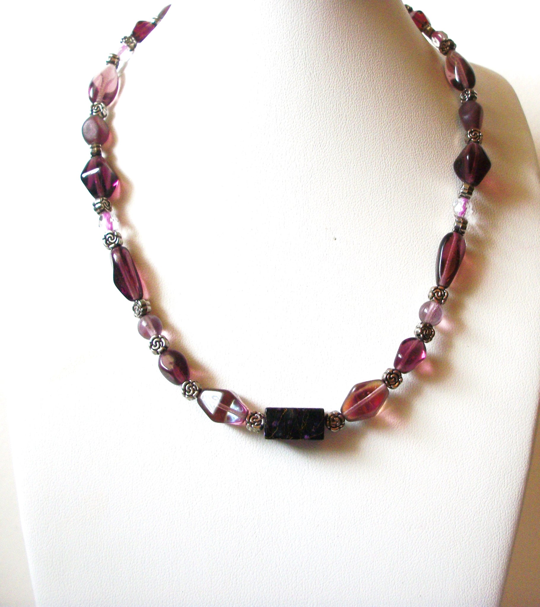 Vintage Glass Plum Necklace 72020