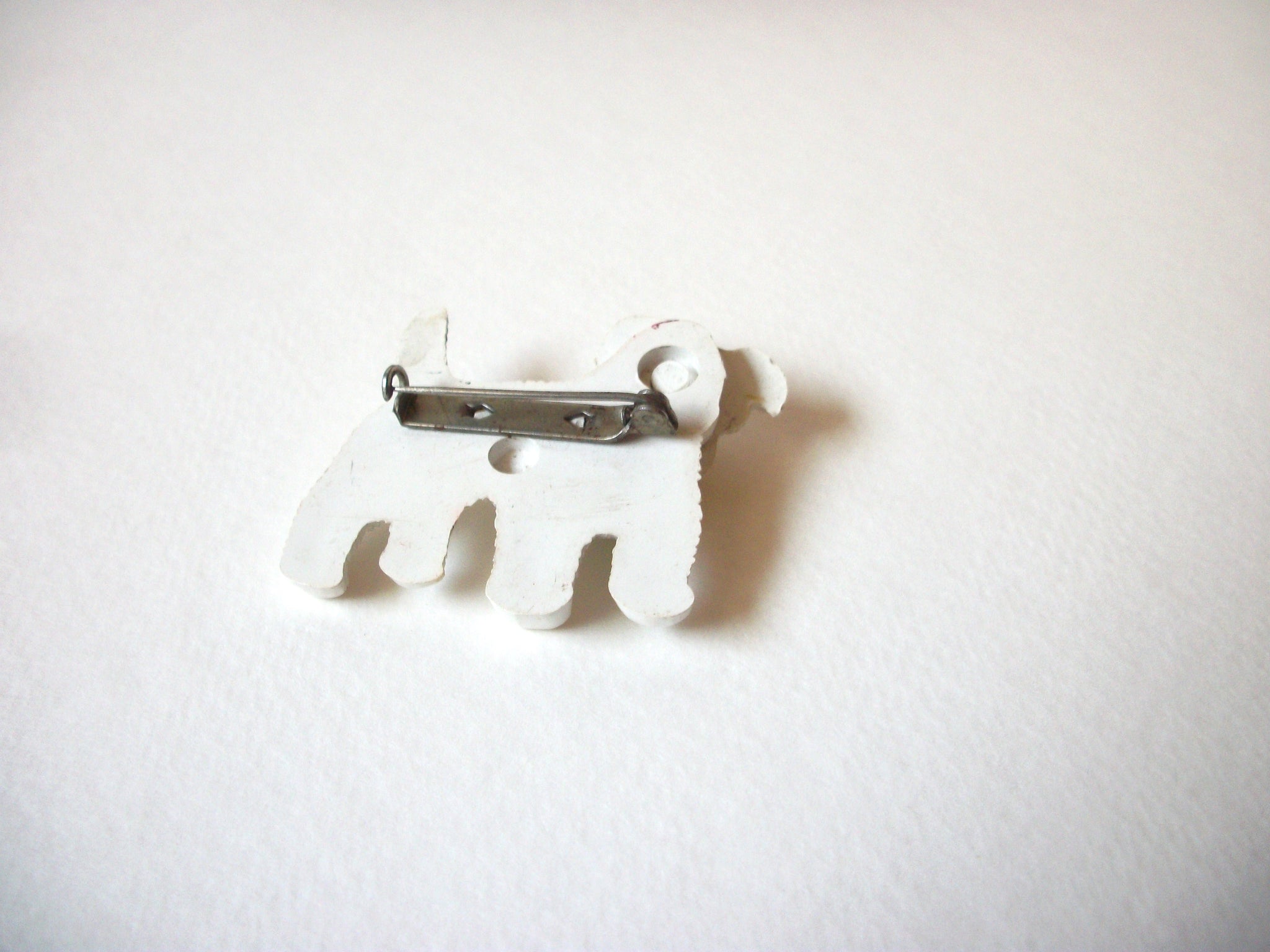 Vintage Old Plastic Dog Brooch 72020