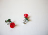 Vintage Old Plastic Christmas Bells Screw Back Earrings 72120