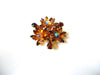 Vintage 1950s Amber Rhinestone Brooch 72120