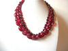 Vintage Red Cranberry Lucite necklace 72120