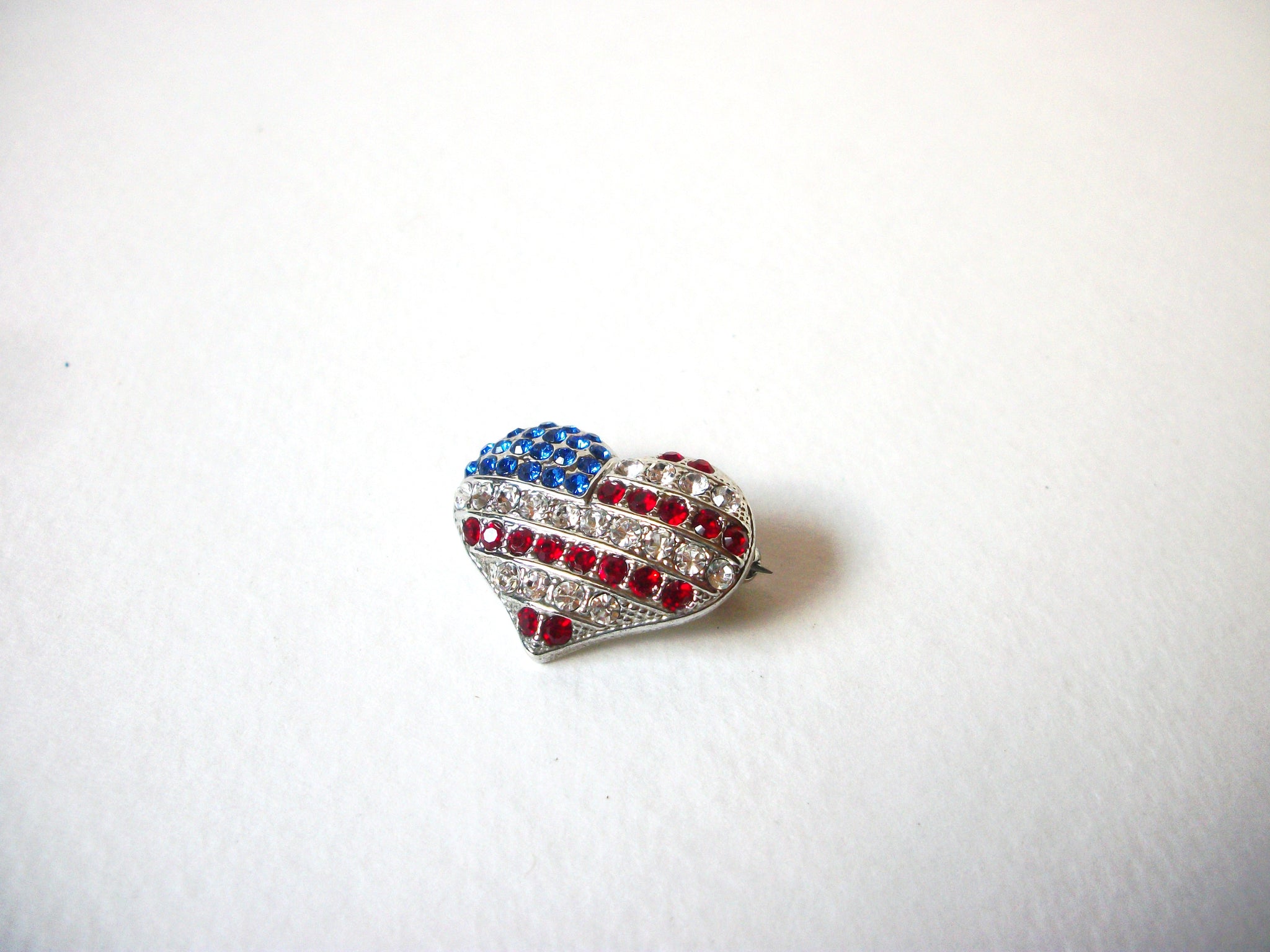 Vintage Patriotic Rhinestone Brooch 72220