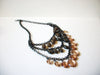 Vintage Hematite Glass Necklace 72220