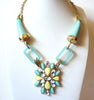 Retro 1970s Shabby Chic Glass Necklace 72220