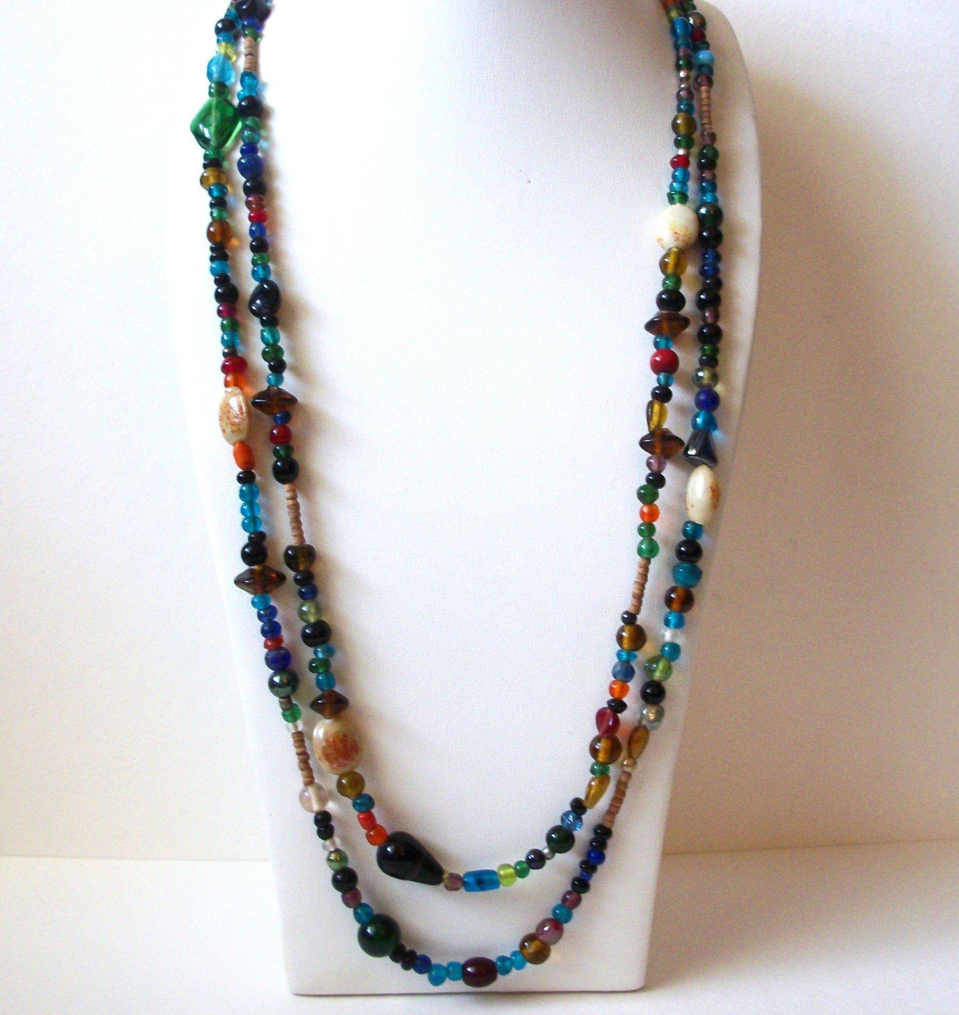 Southwestern Colorful Glass Necklace 72220