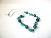 Vintage Turquoise Green Glass Necklace 72220