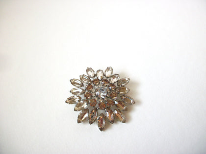 Vintage Clear Topaz Rhinestones Brooch 72220