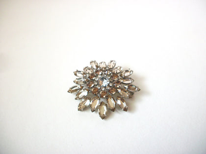 Vintage Clear Topaz Rhinestones Brooch 72220