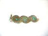 Vintage Gold Blue Rhinestones Brace;et 72320