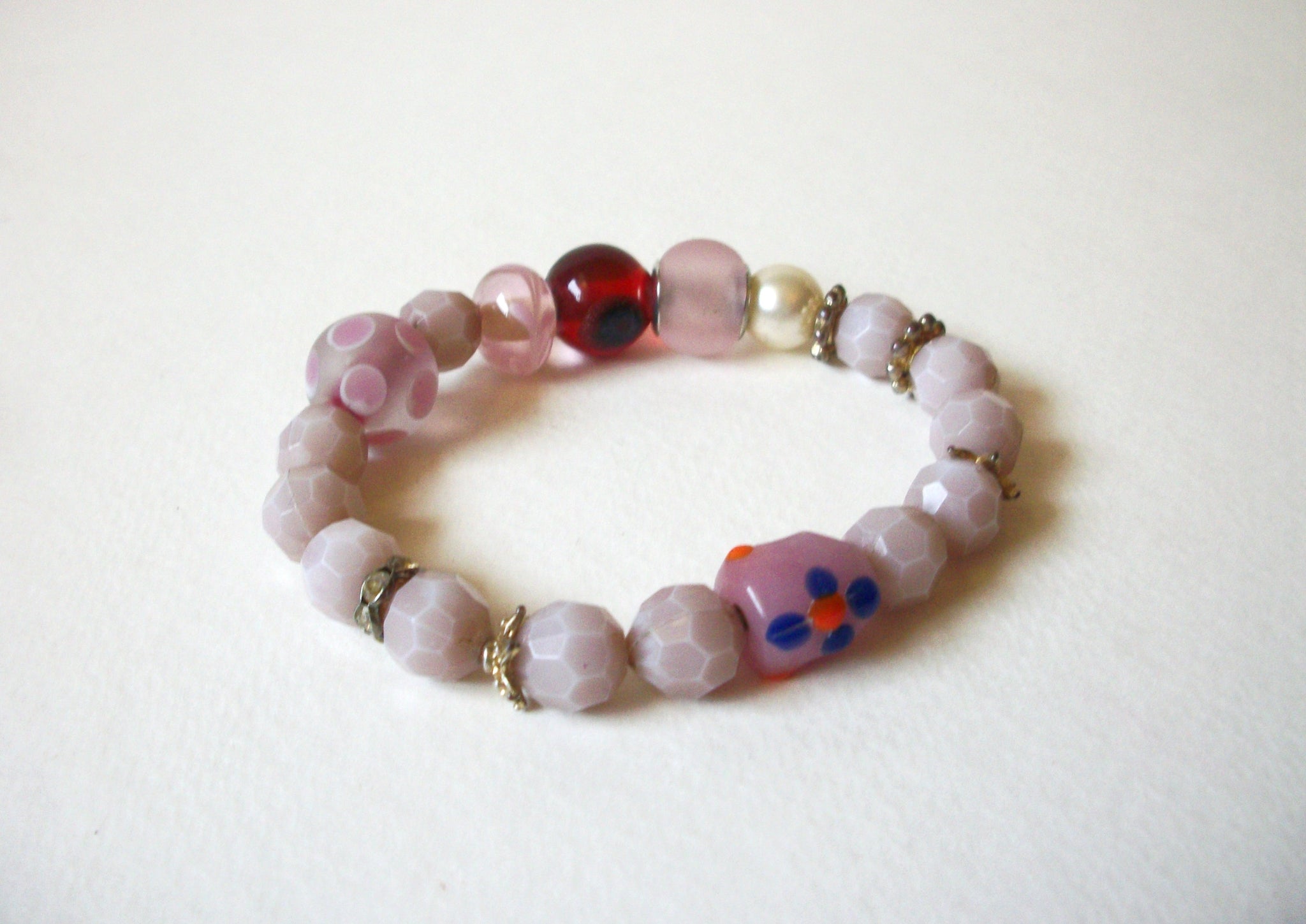 Lamp Work Bohemian Glass Beads Bracelet 72320