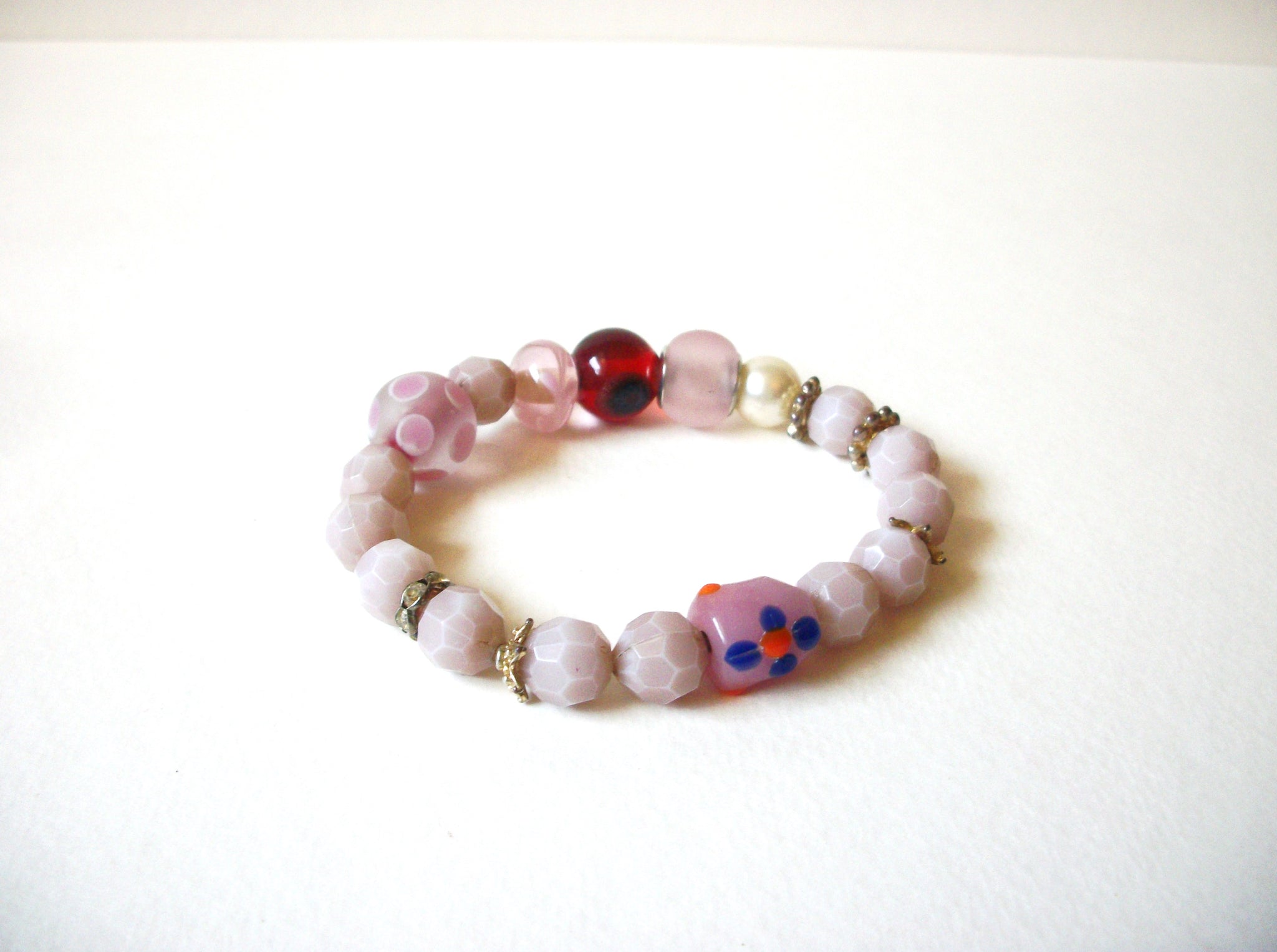 Lamp Work Bohemian Glass Beads Bracelet 72320