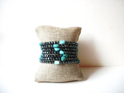 Bohemian Silver Turquoise Stones Bracelet 72320