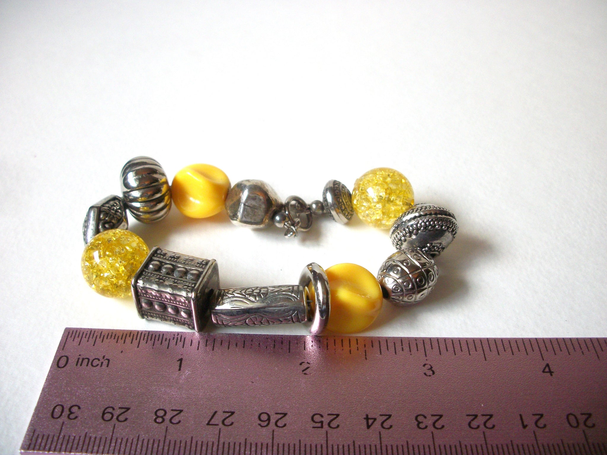 Bohemian Yellow Silver Bracelet 72320