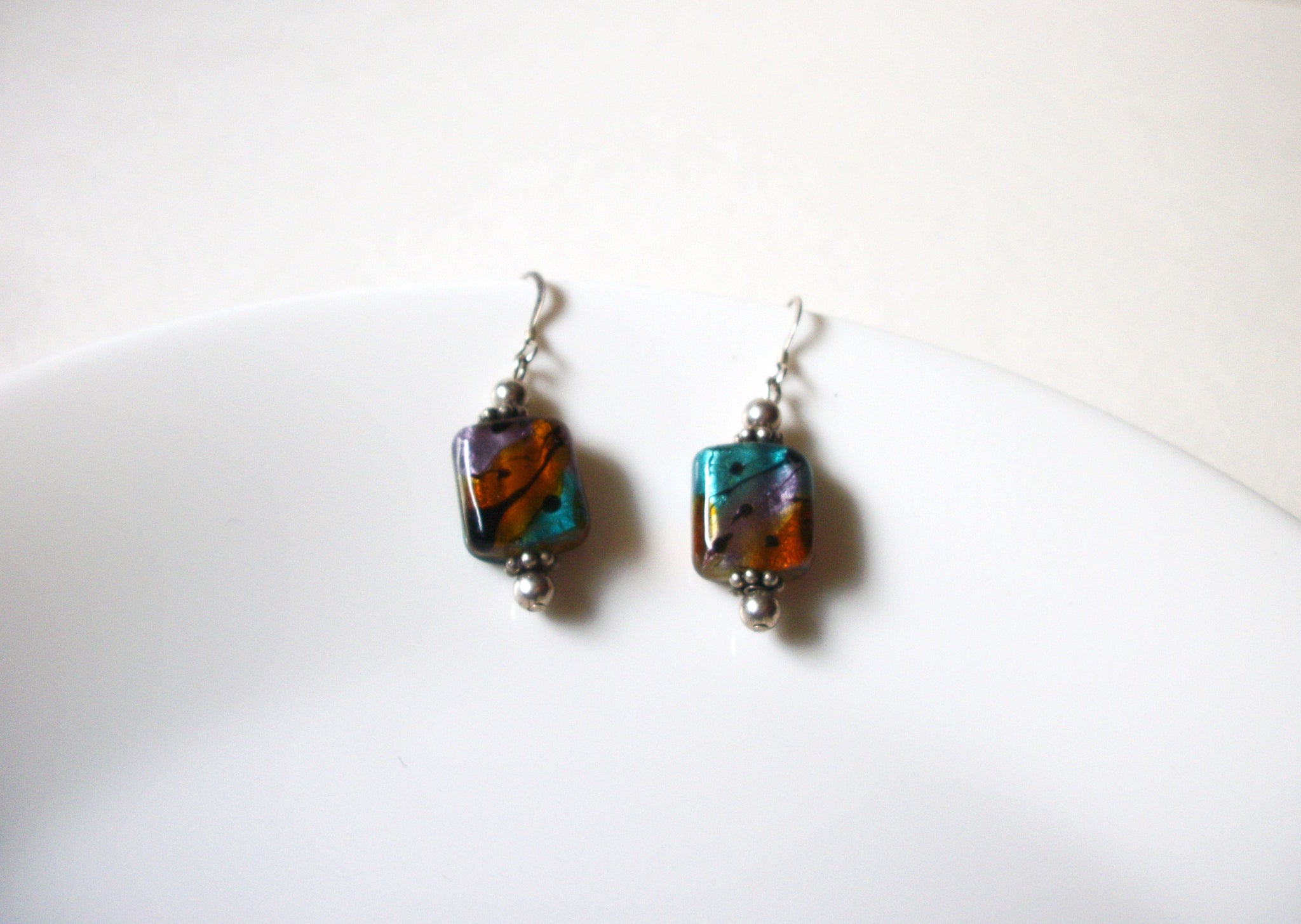 Southwestern Foil Glass Earrings 72420