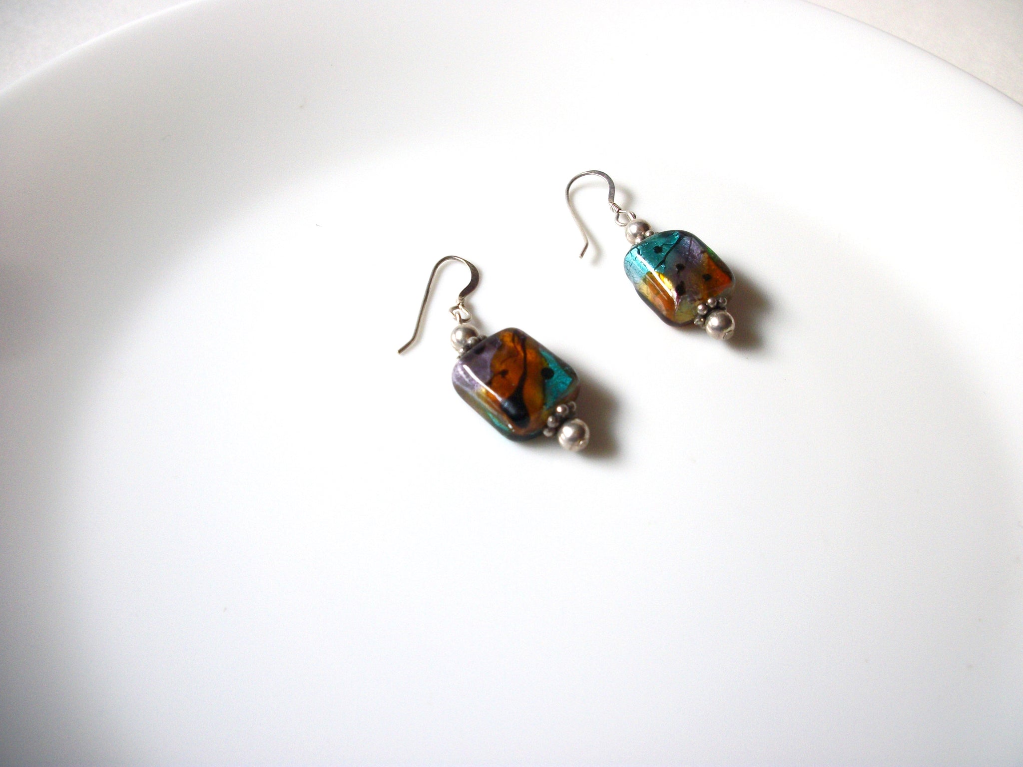 Southwestern Foil Glass Earrings 72420