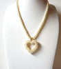 Vintage Glass Pearls Heart Necklace 72420