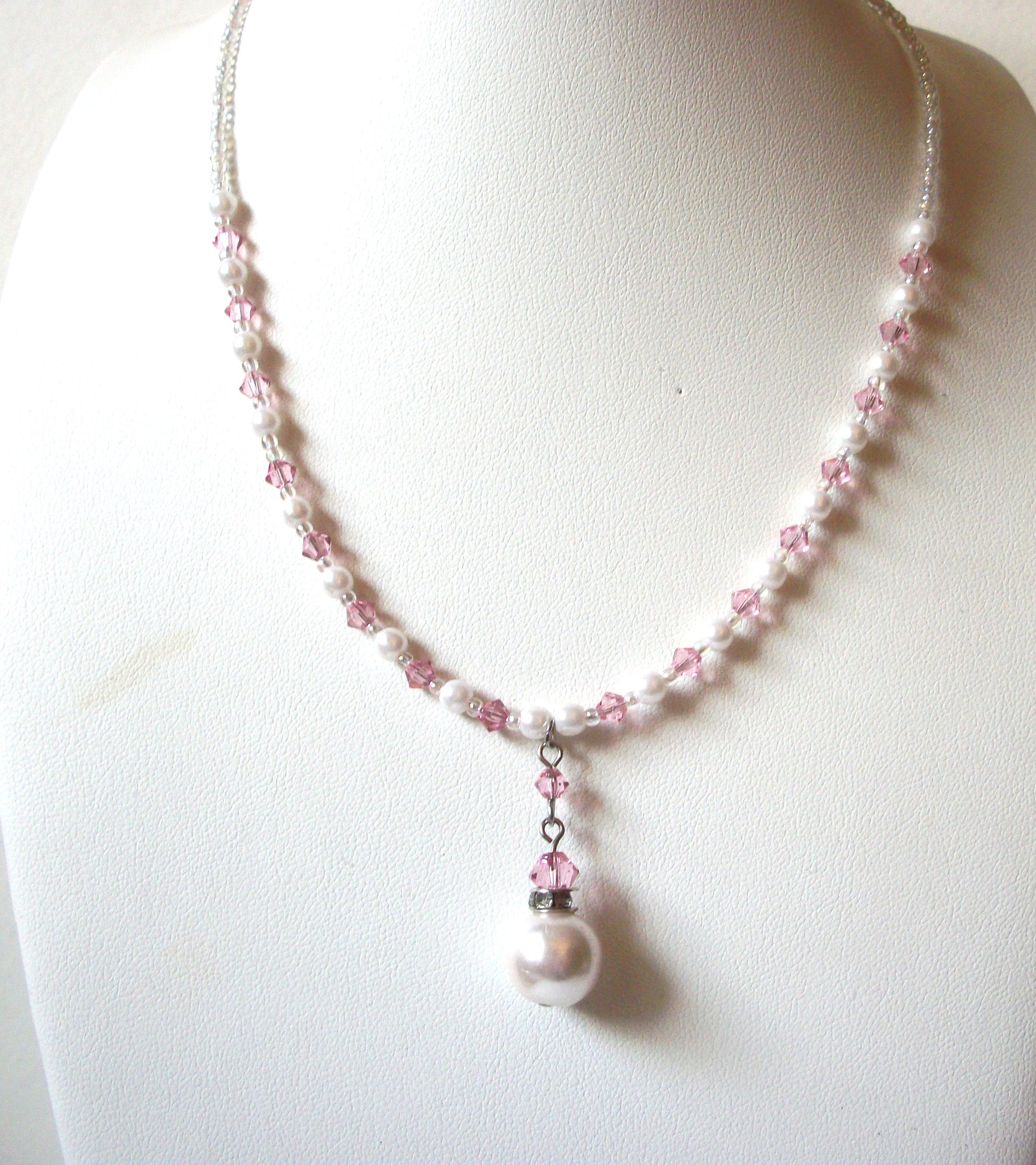 Romantic Glass Pearl Pink Glass Necklace 72520