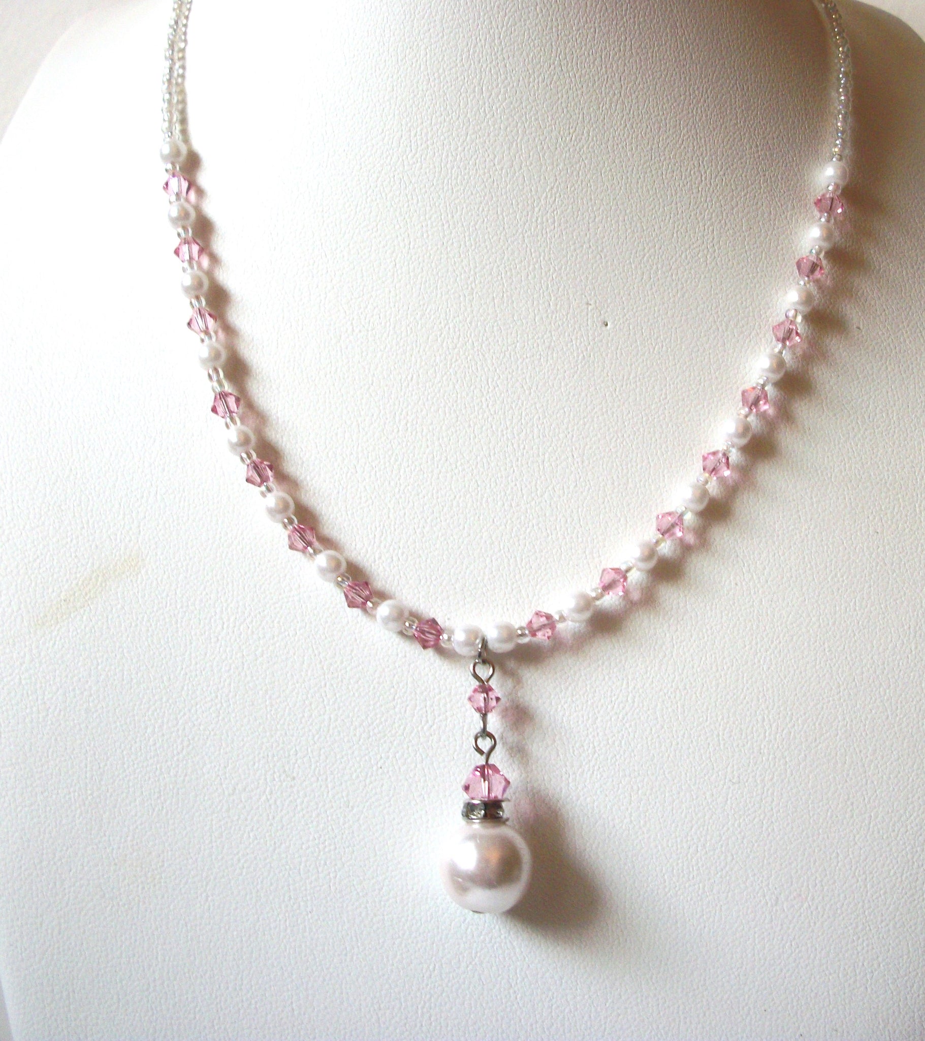 Romantic Glass Pearl Pink Glass Necklace 72520