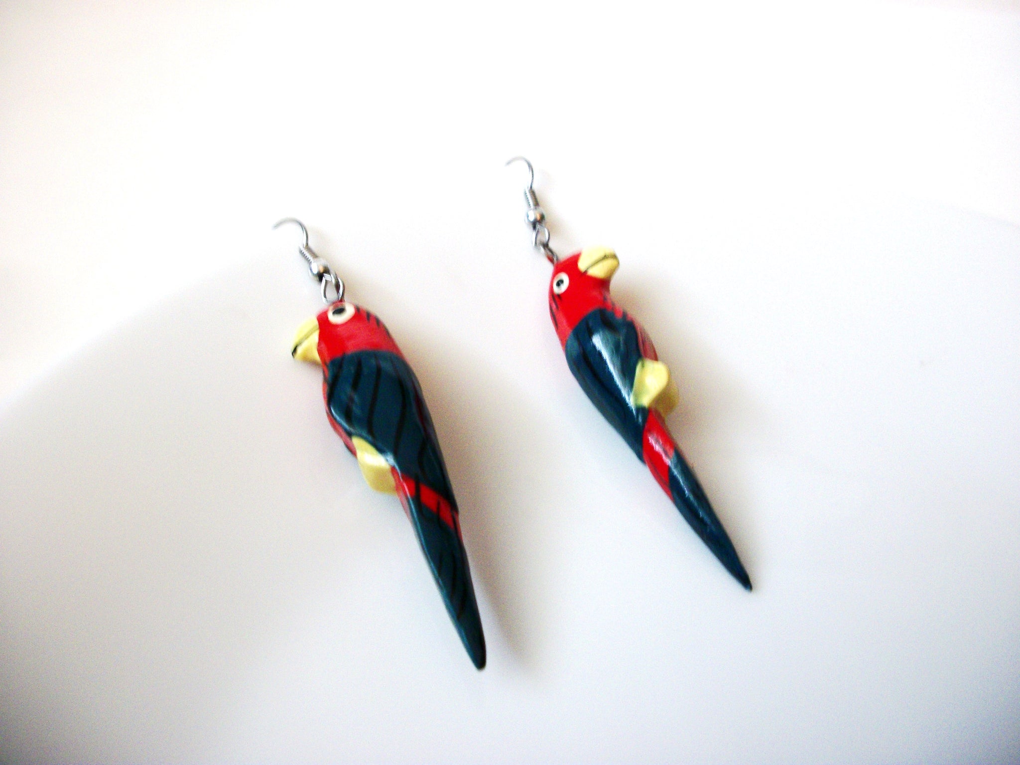 Colorful Wood Bird Earrings 72520