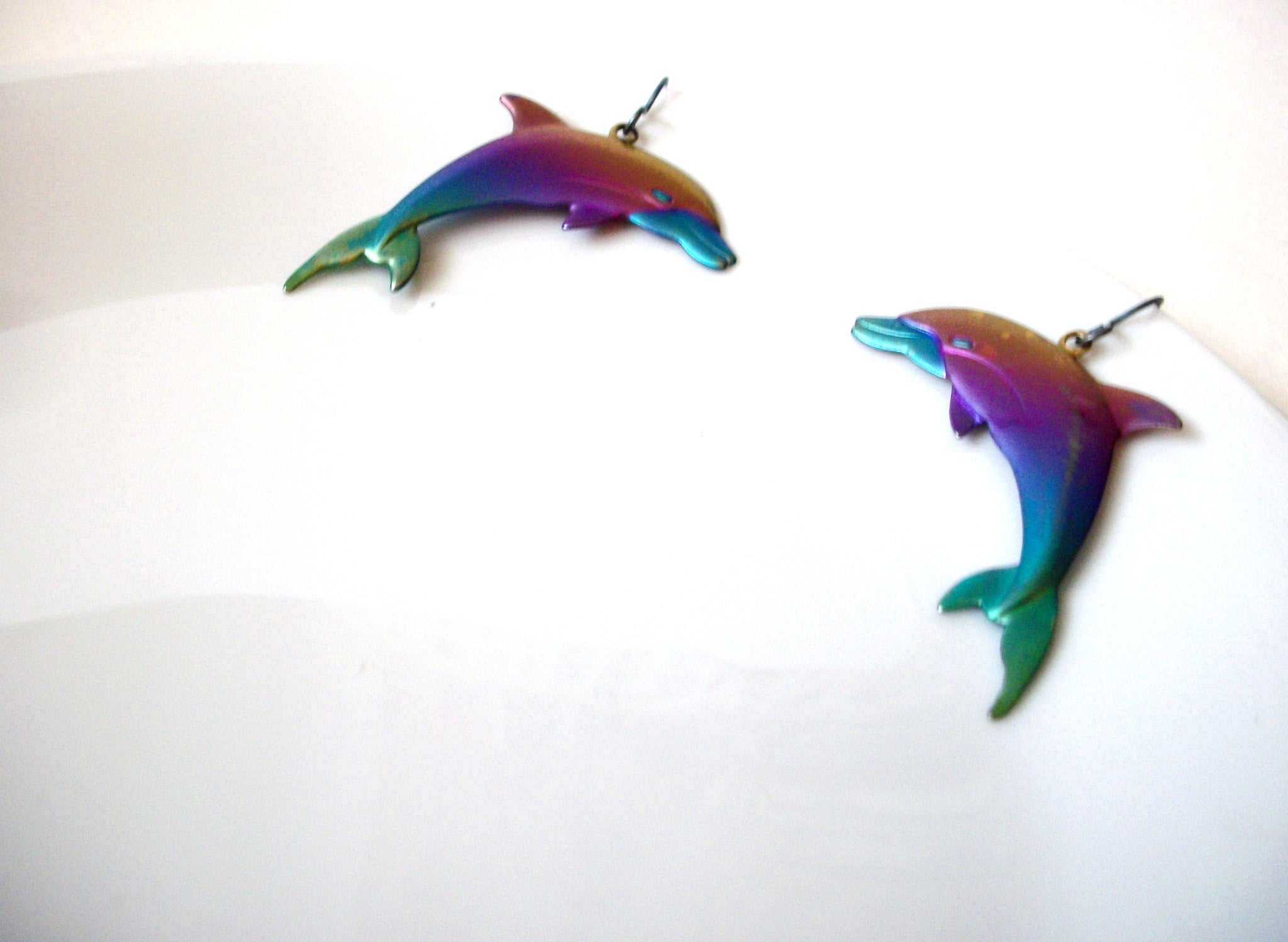 Retro Rainbow Dolphin Earrings 72520