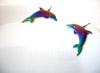 Retro Rainbow Dolphin Earrings 72520