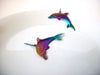 Retro Rainbow Dolphin Earrings 72520