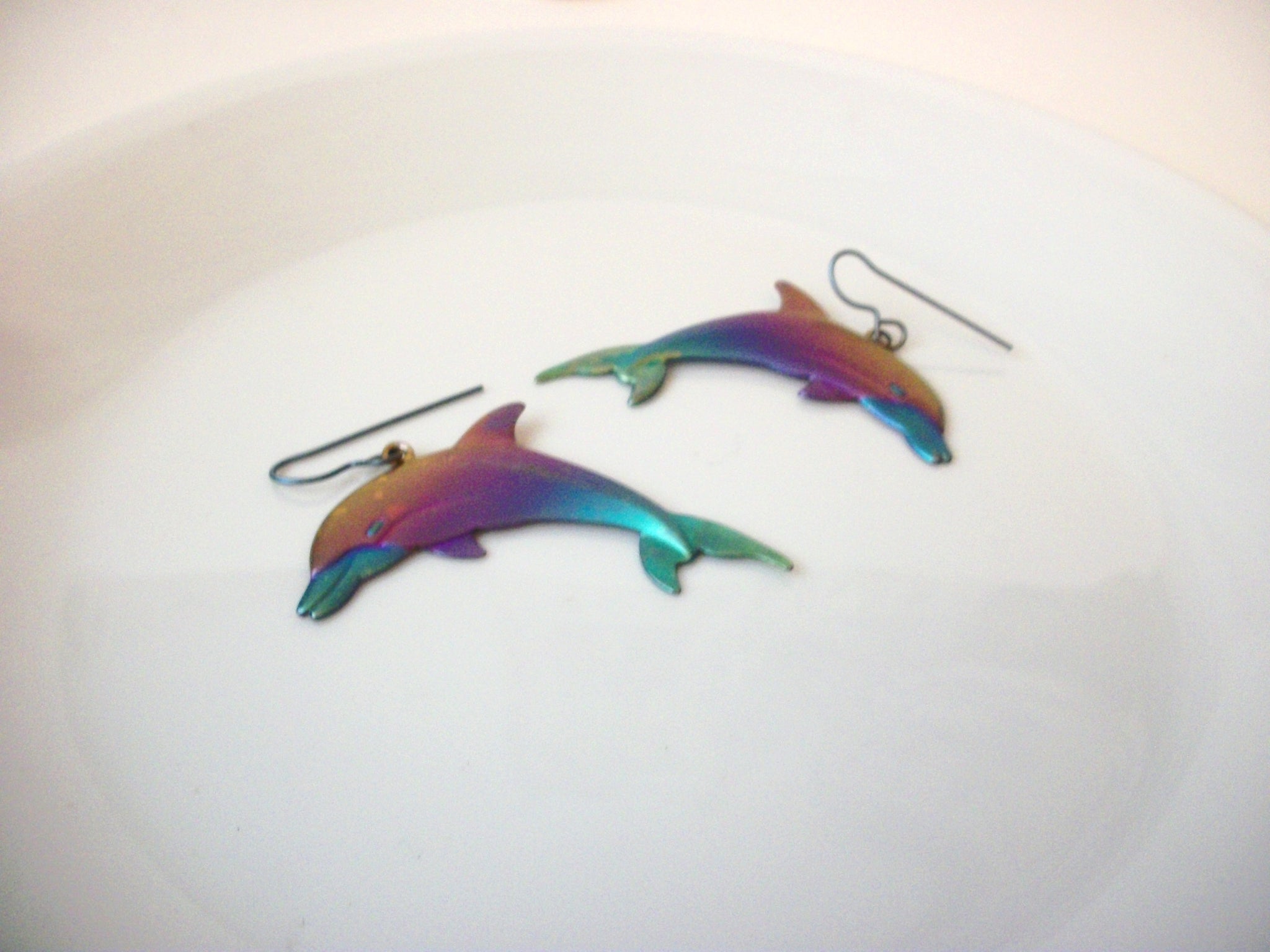 Retro Rainbow Dolphin Earrings 72520