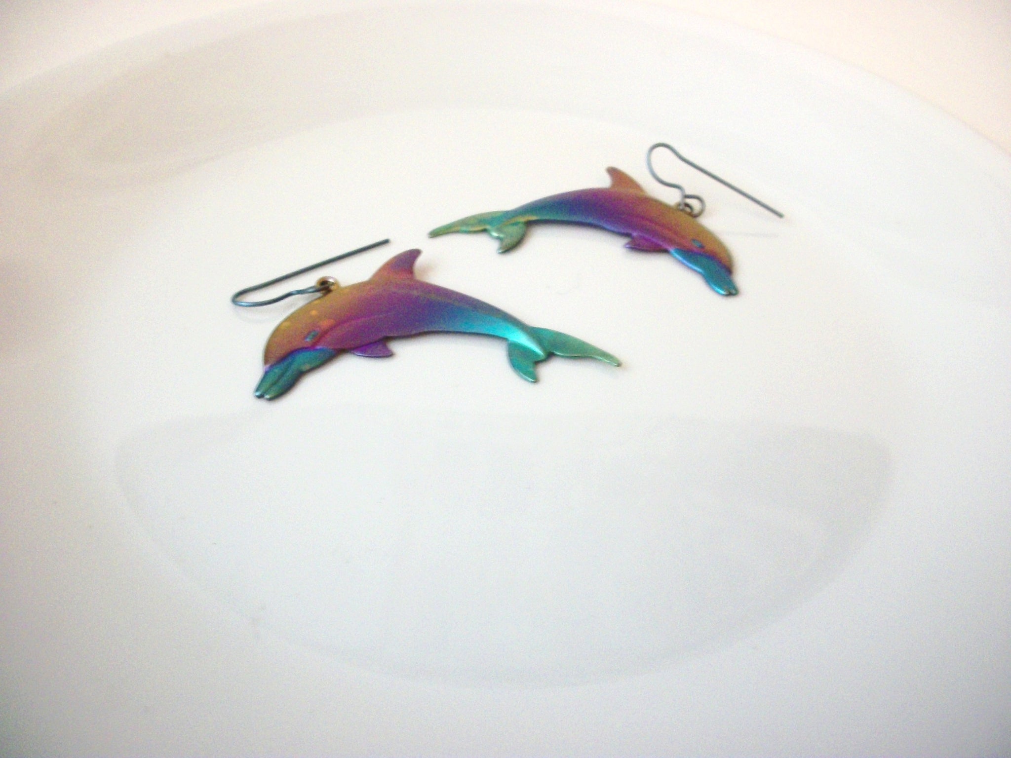 Retro Rainbow Dolphin Earrings 72520