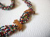 Bohemian Vintage Colorful Glass Spotted Hyena Necklace 72520