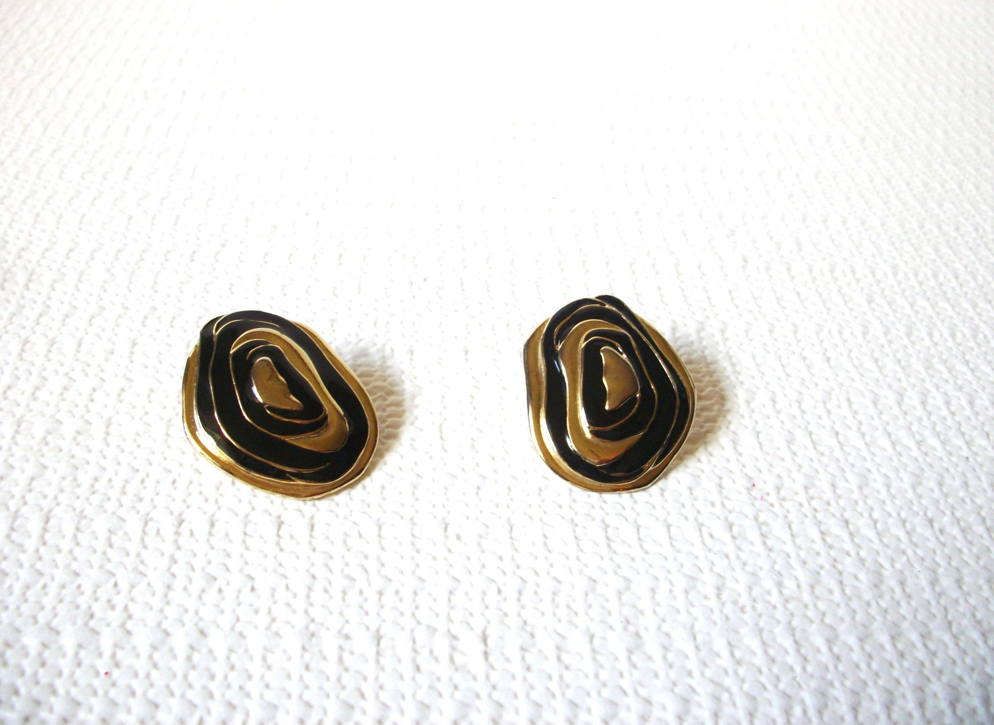 Retro Gold Black Earrings 72520