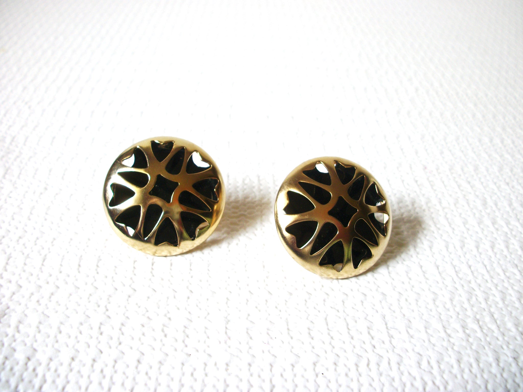 Retro Gold Black Earrings 72620