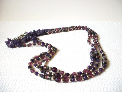 Vintage Amethyst Glass Necklace 72620