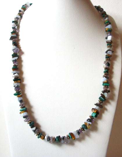 Vintage Semi Precious Stones Necklace 72620