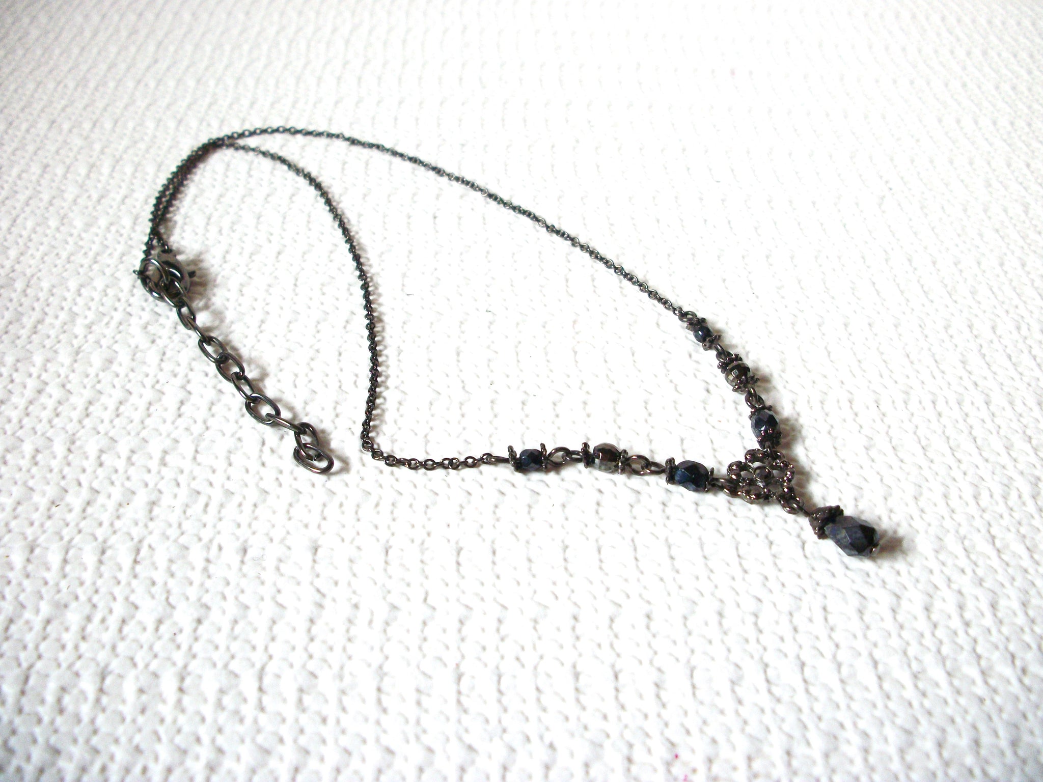 Victorian Silver Black Necklace 72820