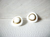 Retro Gold White Lucite Earrings 72820