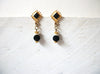 Retro Gold Black Dangle Earrings 72820