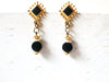 Retro Gold Black Dangle Earrings 72820