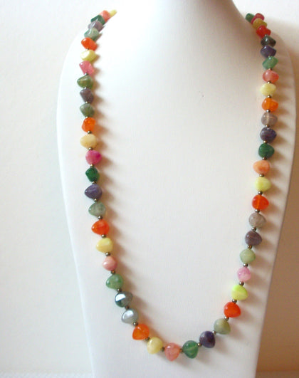 Vintage Colorful Lucite Plastic Necklace 72820