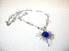 Hand Made Silver Blue Sun Symbol Necklace 72820