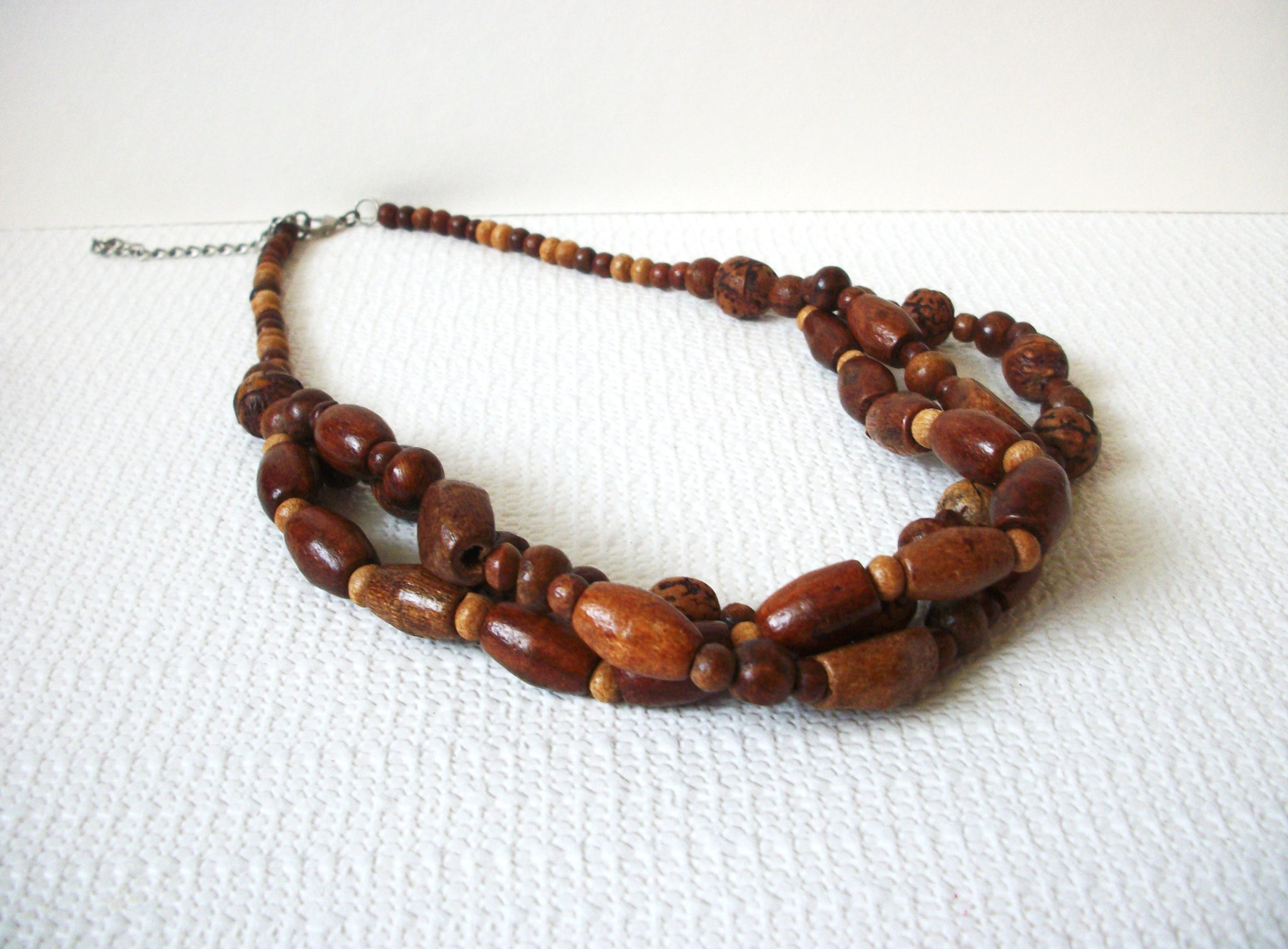 Vintage African Wood Exotic Nuts Necklace 72920