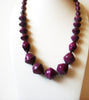 Vintage Purple African Paper Beads Necklace 72920