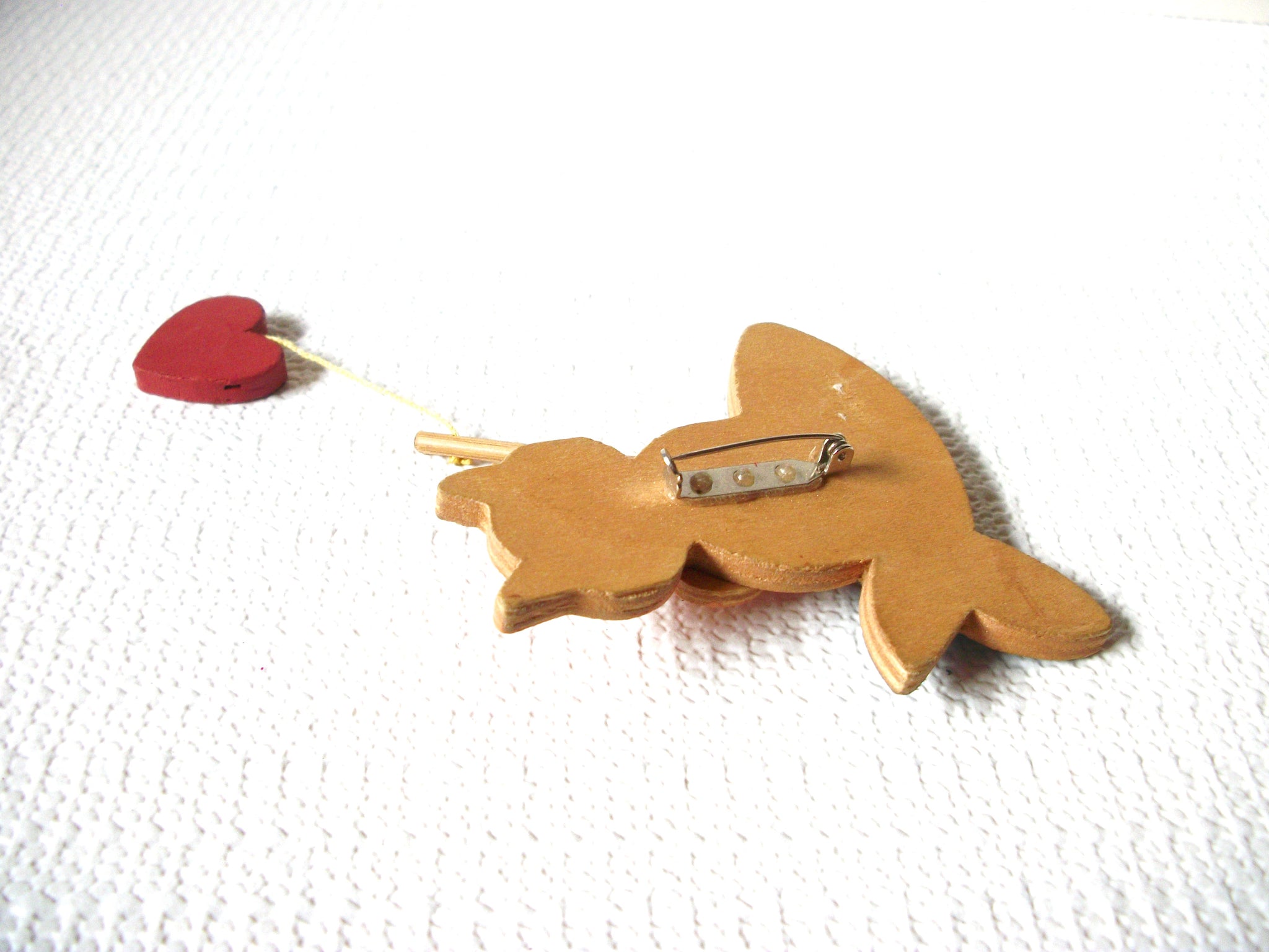 Hand Made Cat Fishing Brooch Pin 72920