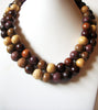 African Vintage Wood Beads Necklace 72920