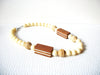 Vintage Wood Cream Acrylic Beads Necklace 73020