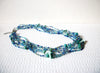 Vintage Blue Glass Shell Necklace 73020